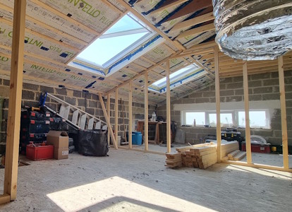 Aménagement d'un grenier à Namur - Etanchéité à l'air au niveau des Velux