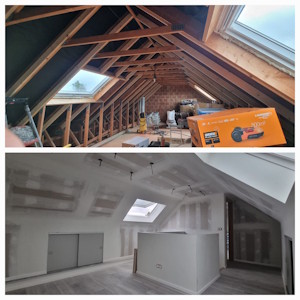 Aménagement d'un grenier à Wavre - Avant/après du grenier