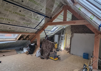 Aménagement d'un grenier à Beersel - Etanchéite a l'air - joint avec ORCON F