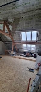 Aménagement d'un grenier à Beersel - Etanchéite a l'air - Etanchéite au Velux
